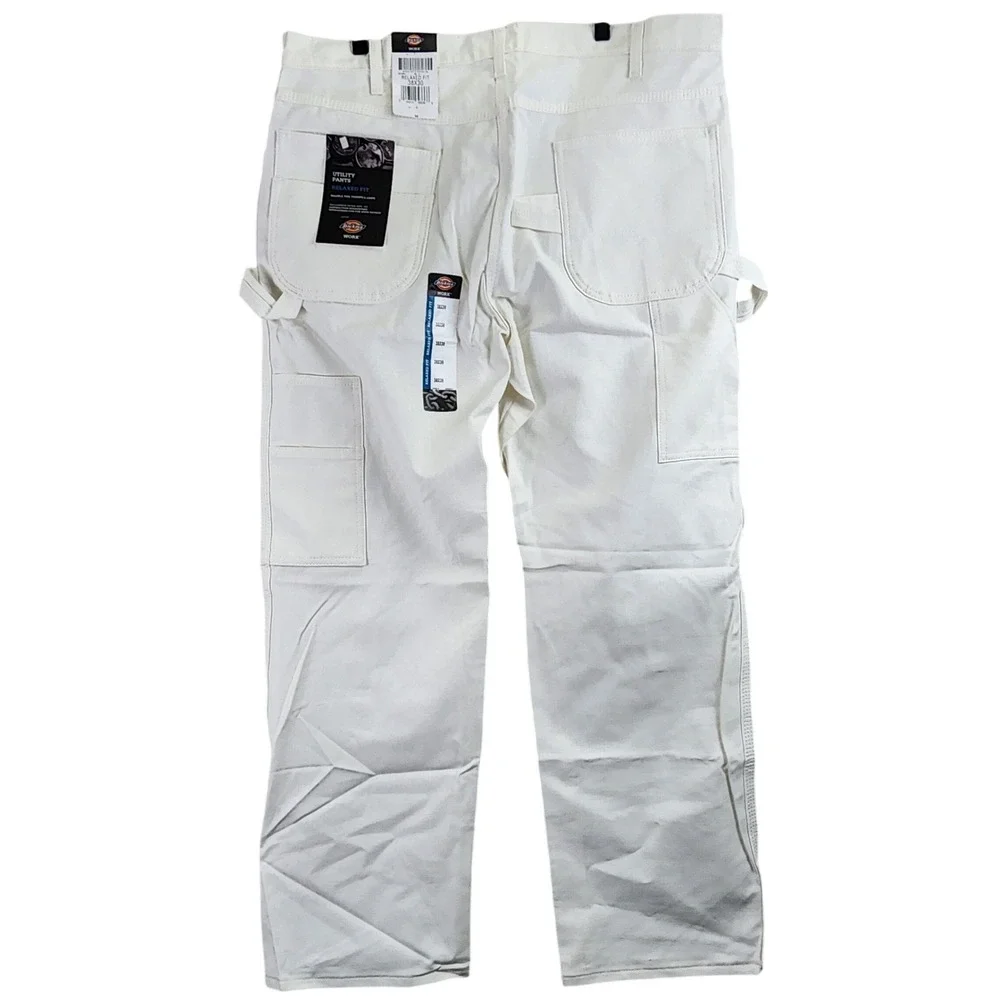 Dickies 1953WH Painter Utility Pants Mens 38x30 White Relaxed Fit Carpenter Work